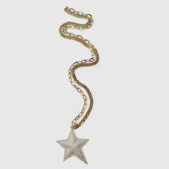 GOLD STAR NECKLACE! Comes in GOLD & SILVER…Black sold! Listing is for Gold only. - Picture 1 of 7